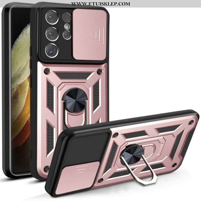 Etui do Samsung Galaxy S21 Ultra 5G Designerski Uchwyt Na Obiektyw I Ochraniacze